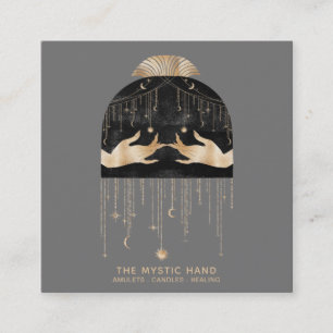 *~* Cosmic Universe Moon Stars Mystic Hands Vierkante Visitekaartje