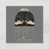 *~* Cosmic Universe Moon Stars Mystic Hands Vierkante Visitekaartje (Voorkant)