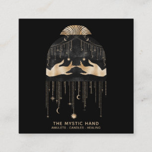 *~* Cosmic Universe Stars Mon Mystic Hands Vierkante Visitekaartje