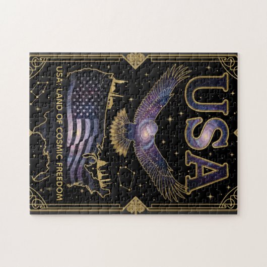 Cosmic USA Eagle Celestial Map Art Legpuzzel (Horizontaal)