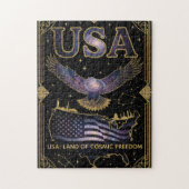 Cosmic USA Eagle Celestial Map Art Legpuzzel (Verticaal)