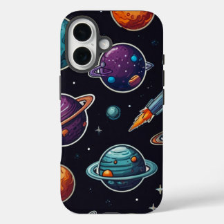 Cosmic Vibes Space-Theme iPhone 16 Hoesje – Planet