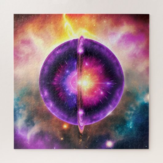 Cosmic Vibrant Colorful Mystical Celestitical Obje Legpuzzel (Horizontaal)