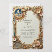 Cosmic Vintage Constellation Wedding Kaart (Voorkant)