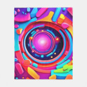 Cosmic Vortex: Een Neon Odyssee Fleece Deken (Voorkant)