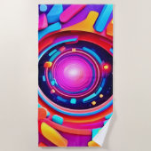 Cosmic Vortex: Een Neon Odyssee Strandlaken (Voorkant)