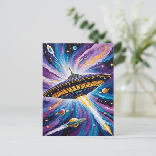 Cosmic Voyage Briefkaart (Staand voorkant)