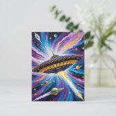 Cosmic Voyage Feestdagenkaart (Staand voorkant)