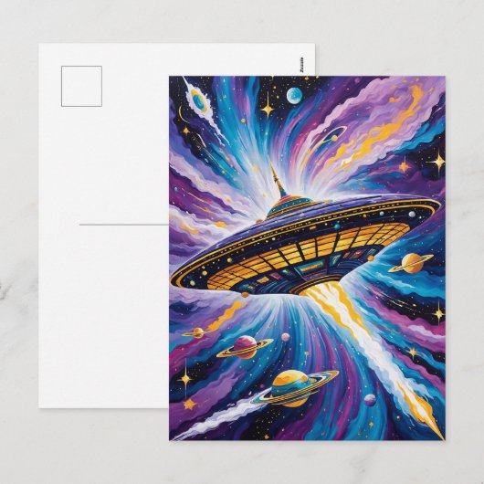 Cosmic Voyage Feestdagenkaart (Voorkant / Achterkant)