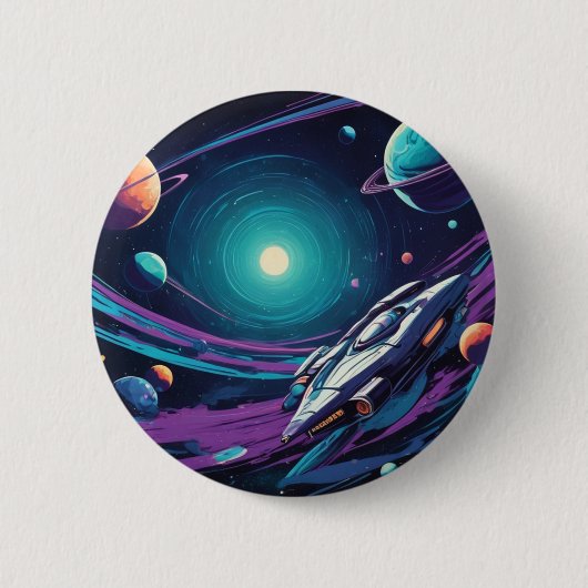 Cosmic Voyage Ronde Button 5,7 Cm (Voorkant)