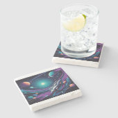 Cosmic Voyage Stenen Onderzetter (Zijkant)