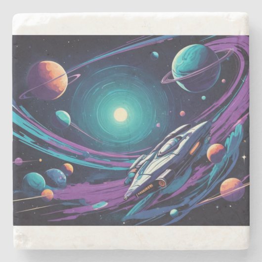 Cosmic Voyage Stenen Onderzetter (Voorkant)