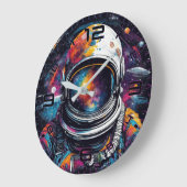 Cosmic Voyager Astronaut Nebula Wall Clock Grote Klok (Hoek)