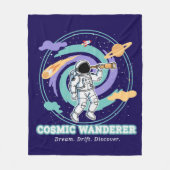 Cosmic Wanderer Astronaut Telescop Fleece Deken (Voorkant)