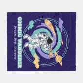 Cosmic Wanderer Astronaut Telescop Fleece Deken (Voorkant (Horizontaal))