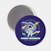 Cosmic Wanderer Astronaut Telescop Magneet (Voorkant / Achterkant)