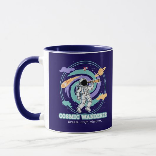 Cosmic Wanderer Astronaut Telescop Mok (Links)