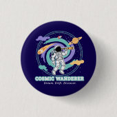 Cosmic Wanderer Astronaut Telescop Ronde Button 3,2 Cm (Voorkant)