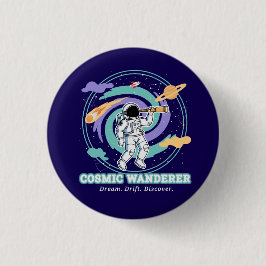 Cosmic Wanderer Astronaut Telescop Ronde Button 3,2 Cm