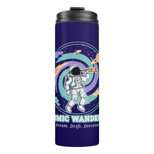 Cosmic Wanderer Astronaut Telescop Thermosbeker (Voorkant)