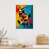 Cosmic Wasbeer – Moderne Abstracte Geometrische Mu Poster (Keuken)