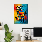 Cosmic Wasbeer – Moderne Abstracte Geometrische Mu Poster (Thuiskantoor)
