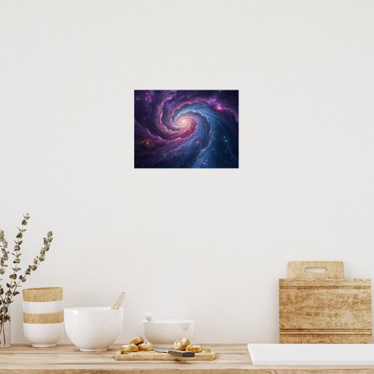 Cosmic Whirlpool: een wervelende nevel van sterren Poster (Keuken)