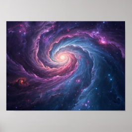 Cosmic Whirlpool: een wervelende nevel van sterren Poster