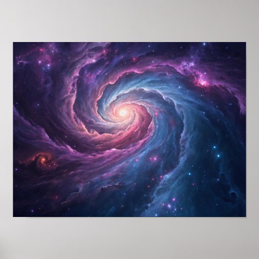 Cosmic Whirlpool: een wervelende nevel van sterren Poster (Voorkant)