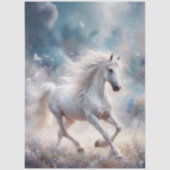 Cosmic White Horse Artistic Craft Decoupage Tissuepapier (Voorkant)