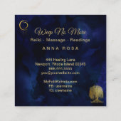 ** Cosmic Willow Tree Mon Gold Universe Vierkante Visitekaartje (Achterkant)