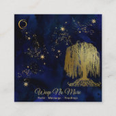 ** Cosmic Willow Tree Mon Gold Universe Vierkante Visitekaartje (Voorkant)