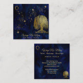 ** Cosmic Willow Tree Mon Gold Universe Vierkante Visitekaartje (Voorkant / Achterkant)