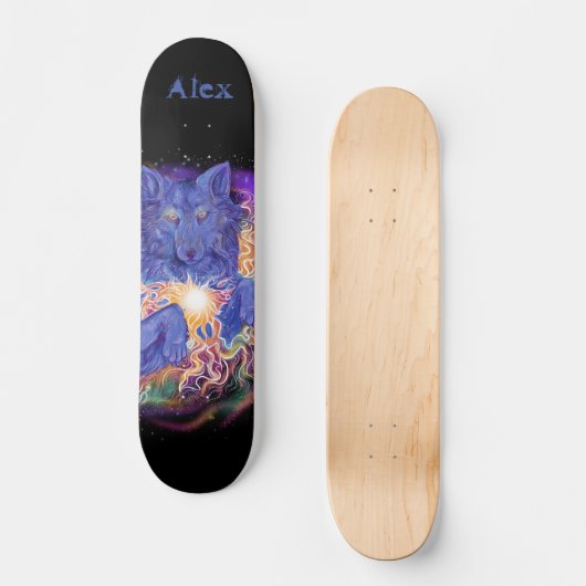 Cosmic Wolf, aangepaste naam Persoonlijk Skateboard (Voorkant)