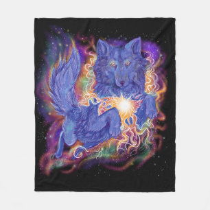 Cosmic Wolf Fleece Deken