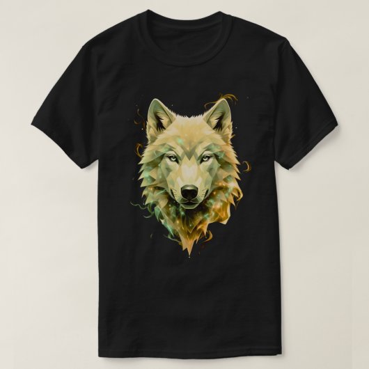 Cosmic Wolf Geometric Mystical Animal Art T-shirt (Design voorkant)