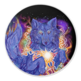 Cosmic Wolf Keramische Knop