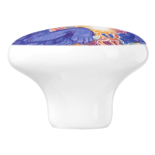 Cosmic Wolf Keramische Knop (Zijkant)