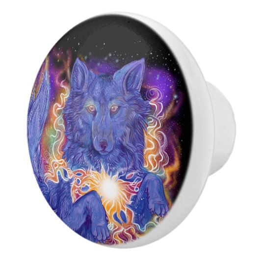 Cosmic Wolf Keramische Knop (Rechts)