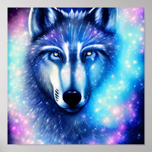 Cosmic Wolf Poster (Voorkant)