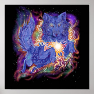 Cosmic Wolf Poster