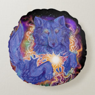 Cosmic Wolf Rond Kussen