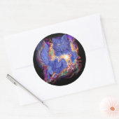 Cosmic Wolf Ronde Sticker (Envelop)