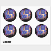 Cosmic Wolf Ronde Sticker (Vel)