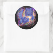 Cosmic Wolf Ronde Sticker (Tas)