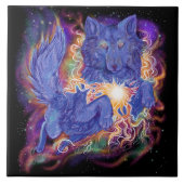 Cosmic Wolf Tegeltje (Voorkant)