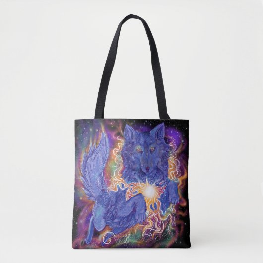 Cosmic Wolf Tote Bag (Voorkant)