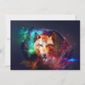 Cosmic Wolf | Uitnodiging voor verjaardagsfeestje (Achterkant)