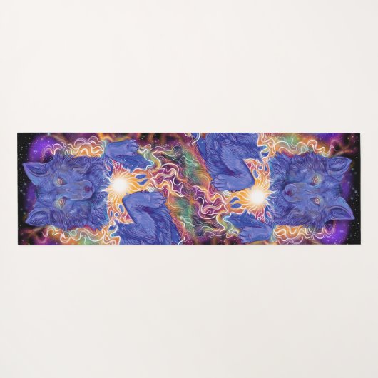 Cosmic Wolf Yogamat (Achterkant (horizontaal))