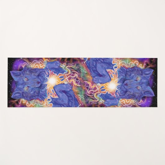 Cosmic Wolf Yogamat (Voorkant (horizontaal))
